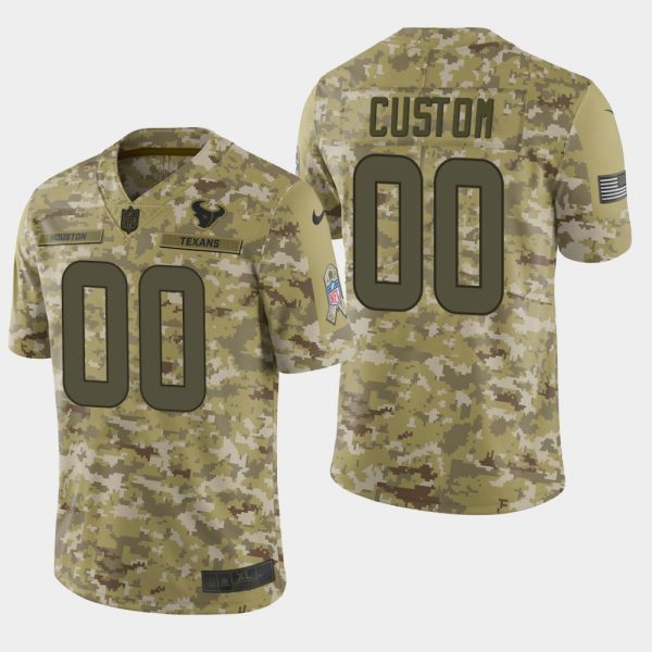 Houston Texans Customized Camo Salute To Service NFL Stitched Limited Jersey (Check Description If You Want Women Size)