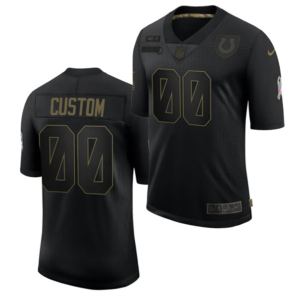 Indianapolis Colts Customized 2020 Black Salute To Service Limited Stitched NFL Jersey (Check Description If You Want Women Size)