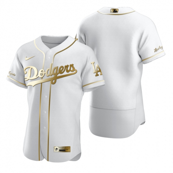 Los Angeles Dodgers Blank White Nike Men Authentic Golden Edition MLB Jersey