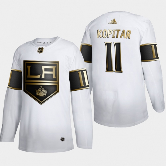 Los Angeles Kings #11 Anze Kopitar Men Adidas White Golden Edition Limited Stitched NHL Jersey
