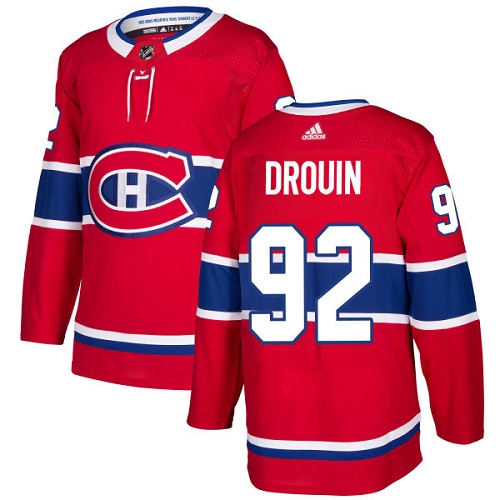 Men Adidas Montreal Canadiens #92 Jonathan Drouin Red Stitched NHL Jersey