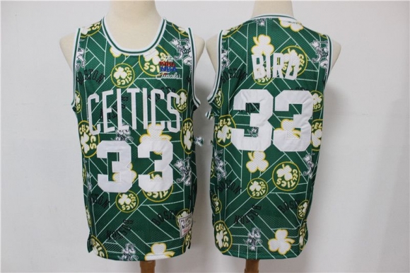 Men Boston Celtics #33 Larry Bird Green NBA Tear Up Pack Hardwood Classics Swingman Stitched Jersey