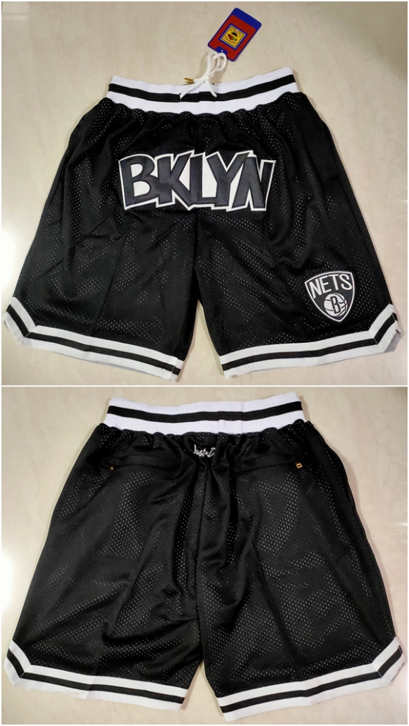 Men Brooklyn Nets Black Shorts (Run Small)