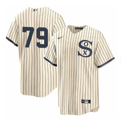 Men Chicago White Sox #79 Jose Abreu 2021 Cream/Navy Field of Dreams Cool Base Stitched Jersey