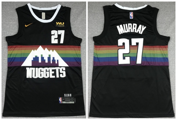 Men Denver Nuggets #27 Jamal Murray Black Stitched Jersey