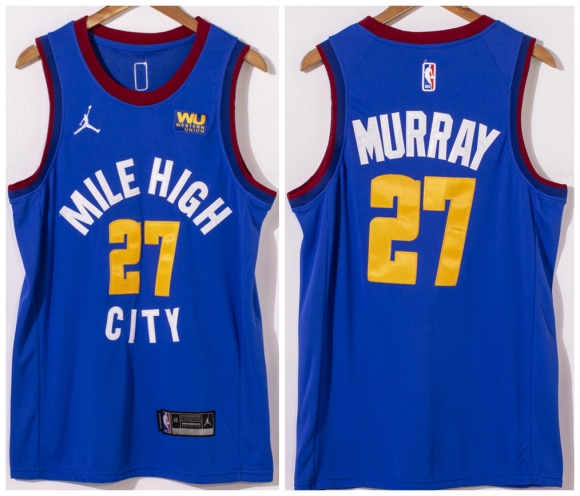 Men Denver Nuggets #27 Jamal Murray Blue Stitched Jersey