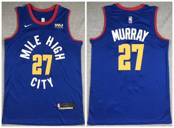 Men Denver Nuggets #27 Jamal Murray Blue Stitched Jersey