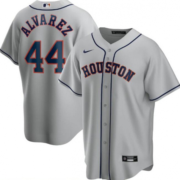 Men Houston Astros #44 Yordan Alvarez Grey MLB Cool Base Stitched Jersey