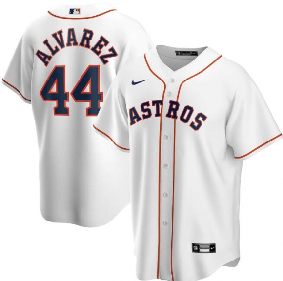 Men Houston Astros #44 Yordan Alvarez White MLB Cool Base Stitched Jersey