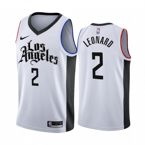 Men Los Angeles Clippers #2 Kawhi Leonard White NBA 2019 City Edition Stitched Jersey