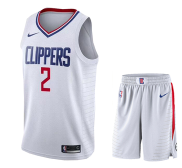 Men Los Angeles Clippers #2 Kawhi Leonard White NBA Stitched Jersey(With Shorts)