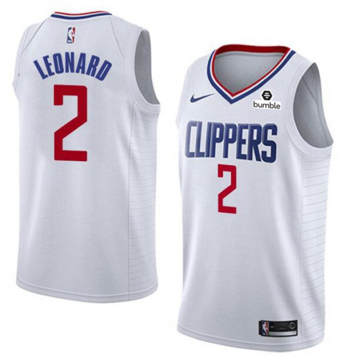 Men Los Angeles Clippers #2 Kawhi Leonard White NBA Stitched Jersey
