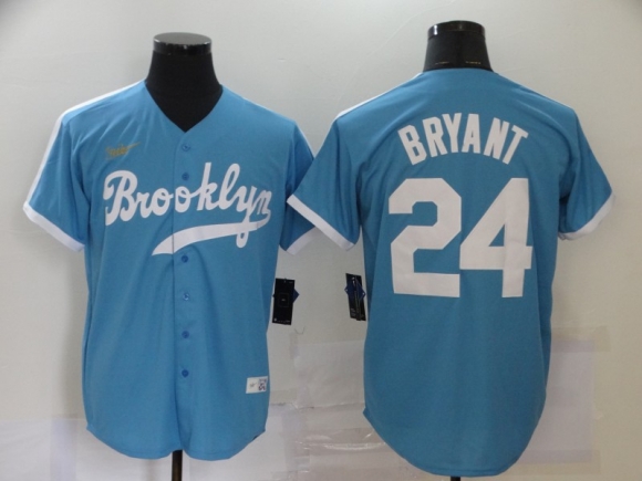Men Los Angeles Dodgers #24 Kobe Bryant Throwback Blue MLB Cool Base Stitched Jersey