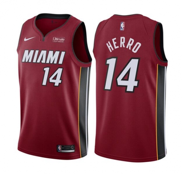 Men Miami Heat #14 Tyler Herro Red NBA Statement Edition Swingman Stitched Jersey