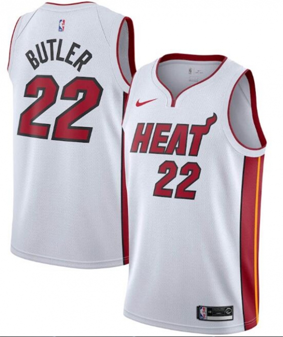 Men Miami Heat White #22 Jimmy Butler Association Edition Swingman Stitched Jersey