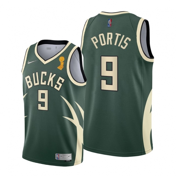 Men Milwaukee Bucks #9 Bobby Portis 2021 Green Finals Champions Stitched Basketball Jersey