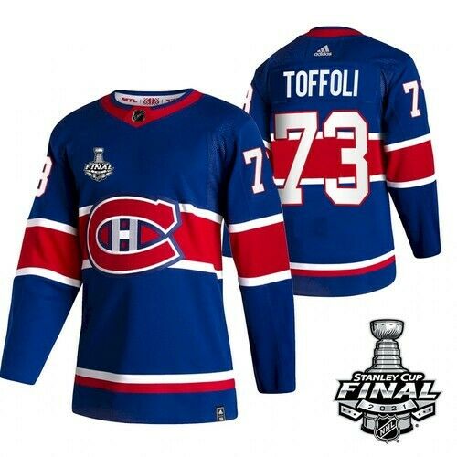 Men Montreal Canadiens #73 Tyler Toffoli 2021 Blue Stanley Cup Final Stitched Jersey
