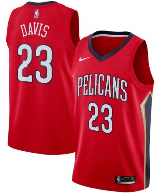 Men New Orleans Pelicans #23 Anthony Davis Red NBA Statement Edition Stitched Jersey
