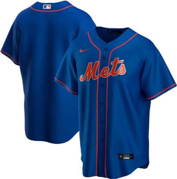 Men New York Mets Blank Blue MLB Cool Base Stitched Jersey
