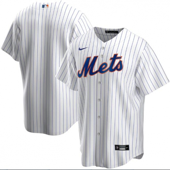 Men New York Mets Blank White MLB Cool Base Stitched Jersey