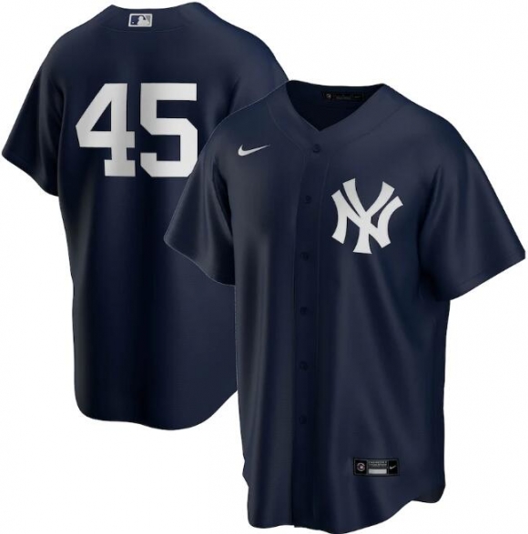 Men New York Yankees #45 Gerrit Cole Navy MLB Cool Base Stitched Jersey