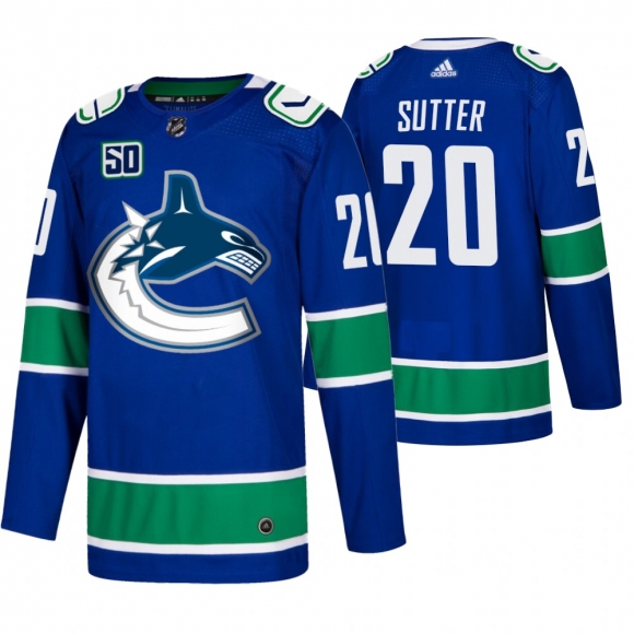 Men Vancouver Canucks #20 Brandon Sutter Adidas Blue 2019-20 Home Authentic NHL Jersey