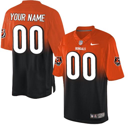 NikeCincinnati Bengals Customized Orange/Black Stitched Elite Fadeaway Fashion NFL Jersey (Check Description If You Want Women Size)