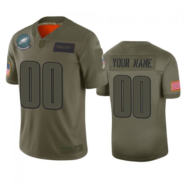 Philadelphia Eagles Customized 2019 Camo Salute To Service NFL Stitched Limited Jersey (Check Description If You Want Women Size)