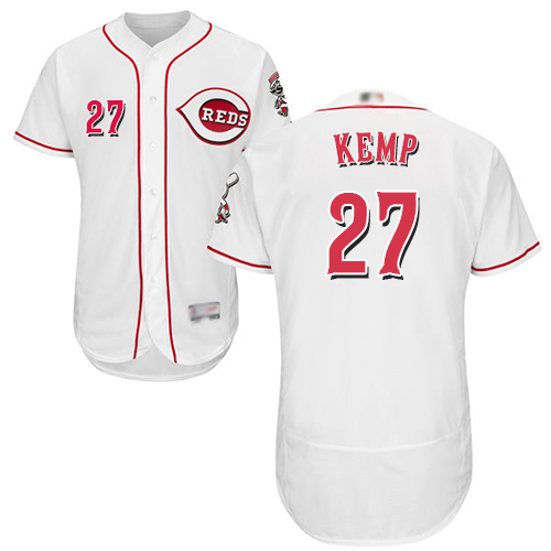 ورده ميته Reds #27 Matt Kemp White Flexbase Authentic Collection Stitched ... ورده ميته