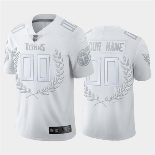 Tennessee Titans Customized White MVP Stitched Limited NFL Jersey (Check Description If You Want Women Size)
