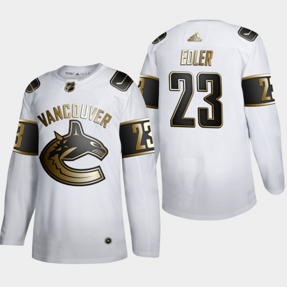Vancouver Canucks #23 Alexander Edler Men Adidas White Golden Edition Limited Stitched NHL Jersey