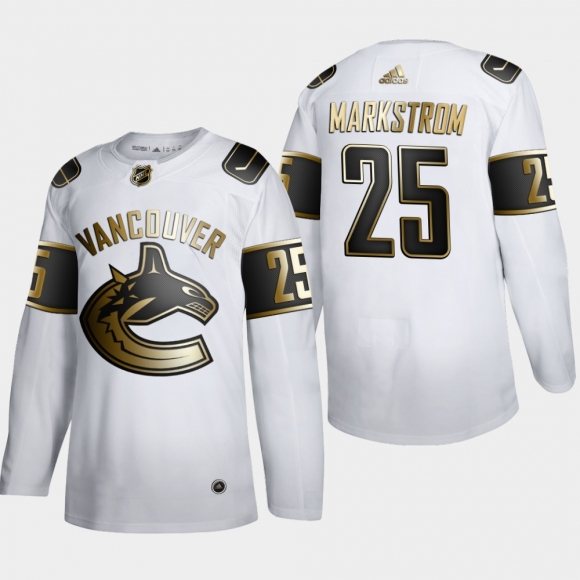 Vancouver Canucks #25 Jacob Markstrom Men Adidas White Golden Edition Limited Stitched NHL Jersey