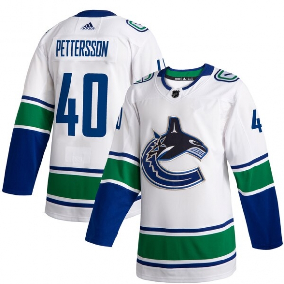 Vancouver Canucks #40 Elias Pettersson Men adidas White 2019-20 Away Authentic NHL Jersey