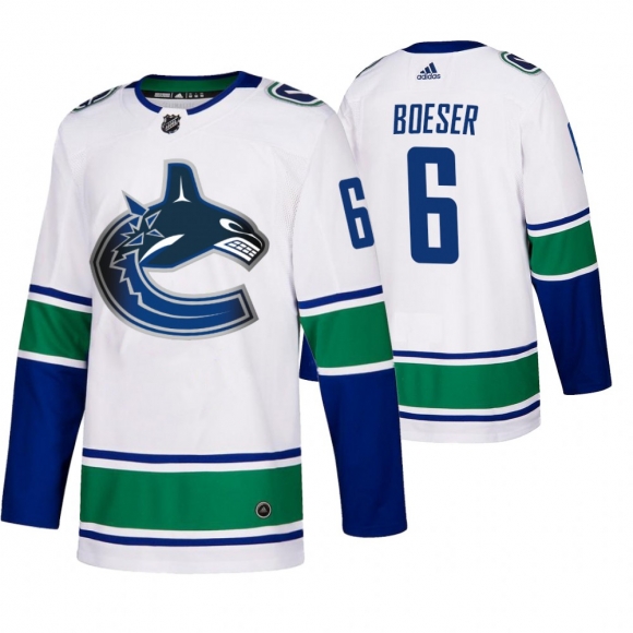 Vancouver Canucks #6 Brock Boeser 50th Anniversary Men White 2019-20 Away Authentic NHL Jersey