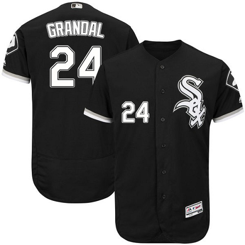 White Sox #24 Yasmani Grandal Black Flexbase Authentic Collection Stitched MLB Jersey