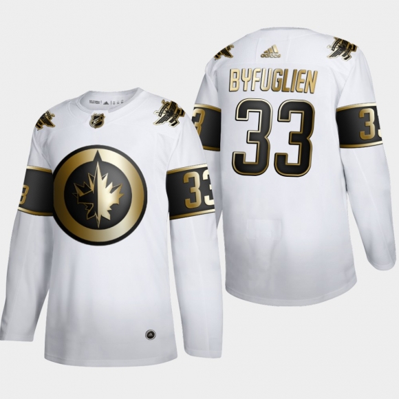 Winnipeg Jets #33 Dustin Byfuglien Men Adidas White Golden Edition Limited Stitched NHL Jersey