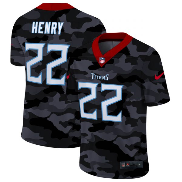 Men Tennessee Titans #22 Derrick Henry 2020 Camo Limited Stitched Jersey