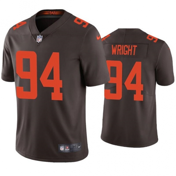 Men Cleveland Browns #94 Alex Wright Brown Vapor Untouchable Limited Stitched Jersey Men Cleveland Browns #94 Alex Wright Brown Vapor Untouchable Limited Stitched Jersey