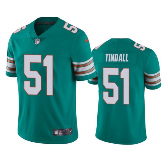 Men Miami Dolphins #51 Channing Tindall Aqua Color Rush Limited Stitched Football Jersey Men Miami Dolphins #51 Channing Tindall Aqua Color Rush Limited Stitched Football Jersey