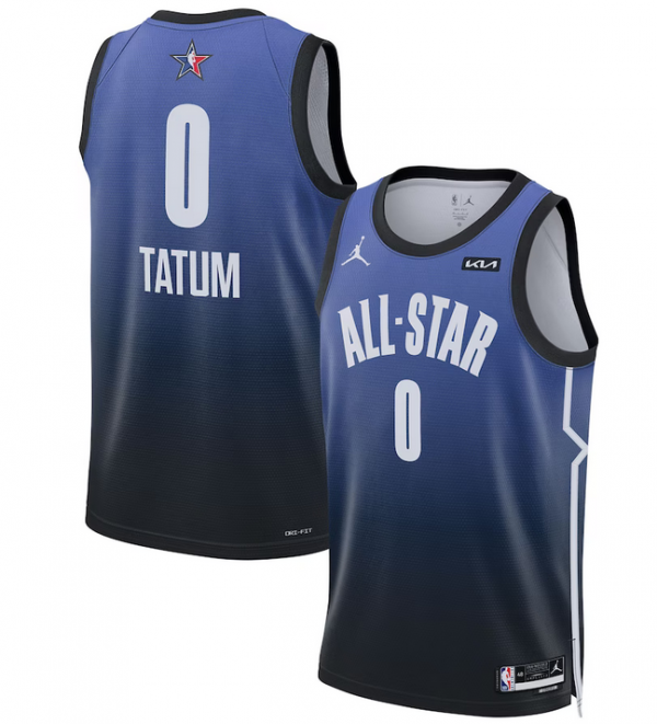 Men 2023 All-Star #0 Jayson Tatum Blue Game Swingman Stitched Basketball Jersey