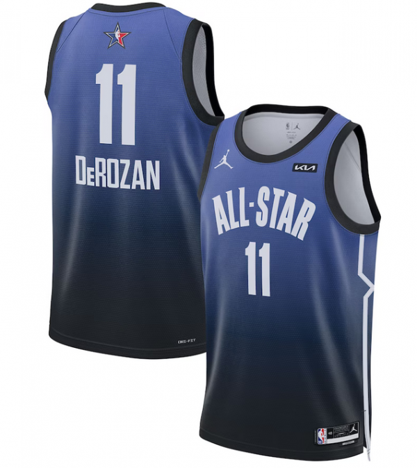Men 2023 All-Star #11 DeMar DeRozan Blue Game Swingman Stitched Basketball Jersey