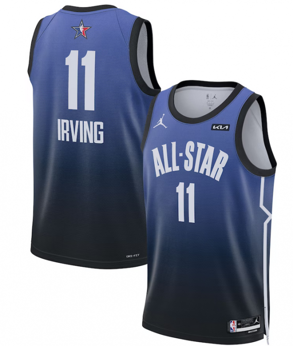 Men 2023 All-Star #11 Kyrie Irving Blue Game Swingman Stitched Basketball Jersey