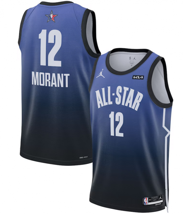 Men 2023 All-Star #12 Ja Morant Blue Game Swingman Stitched Basketball Jersey