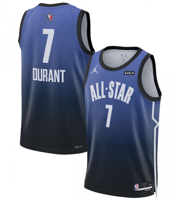 Men 2023 All-Star #7 Kevin Durant Blue Game Swingman Stitched Basketball Jersey