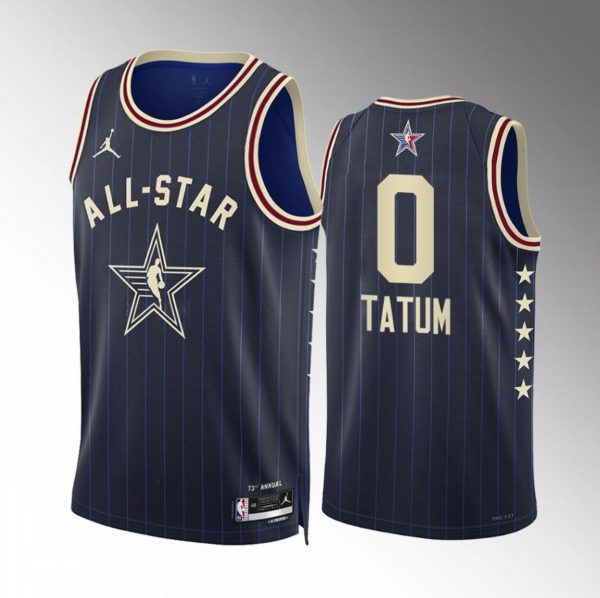 Men 2024 All-Star #0 Jayson Tatum Stitched Navy Basketball Jersey
