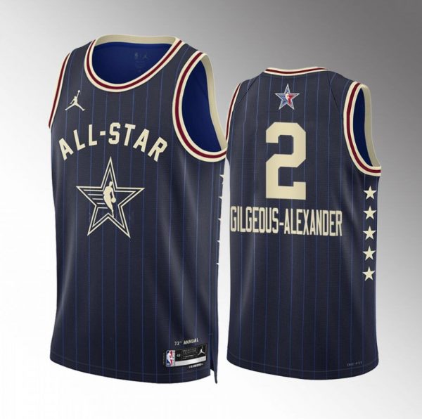 Men 2024 All-Star #2 Shai Gilgeous-Alexander Navy Stitched Basketball Jersey