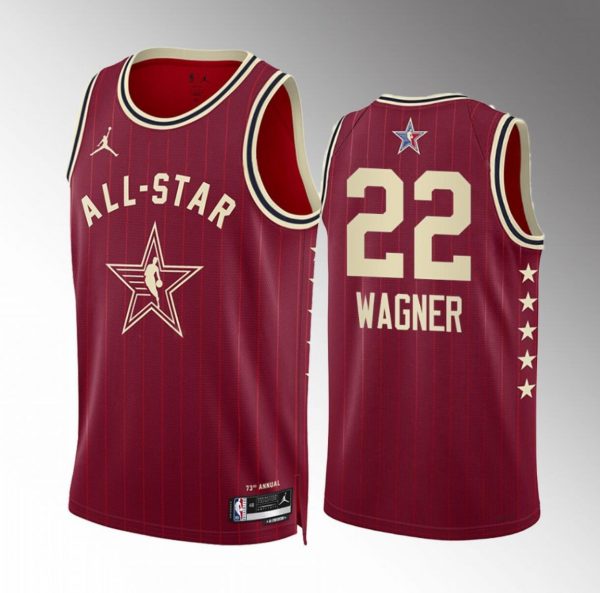 Men 2024 All-Star #22 Franz Wagner Crimson Stitched Basketball Jersey
