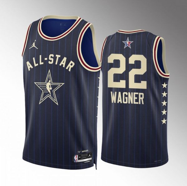 Men 2024 All-Star #22 Franz Wagner Stitched Navy Basketball Jersey