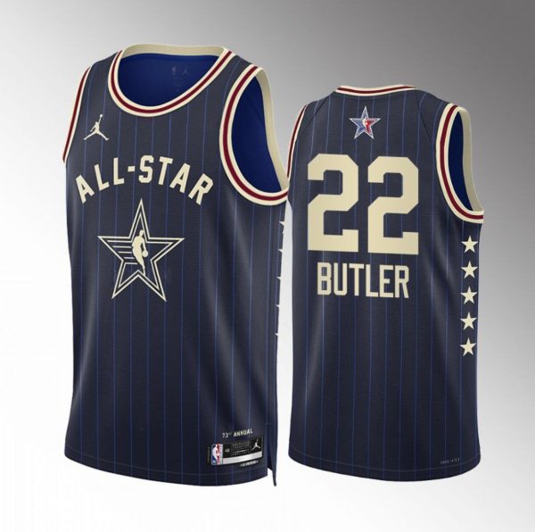 Men 2024 All-Star #22 Jimmy Butler Navy Stitched Basketball Jersey