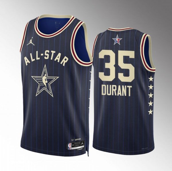Men 2024 All-Star #35 Kevin Durant Stitched Navy Basketball Jersey